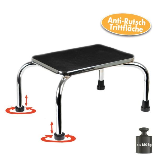Vital Comfort Trittstufe mit Anti-Rutsch-Fläche - belastbar bis 150 kg, 46,5 x 34 x 24 cm