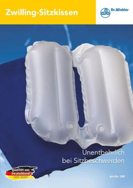 Dr. Winkler aufblasbares Zwilling-Sitzkissen mit Bezug für Menschen mit Sitzbeschwerden