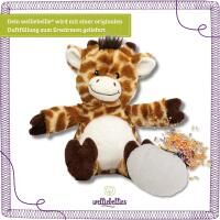 Vorschau: welliebellies® "Giraffe groß" Wärmekuscheltier mit Bio-Hirse-Füllung, spendet bis zu 90 min Wärme