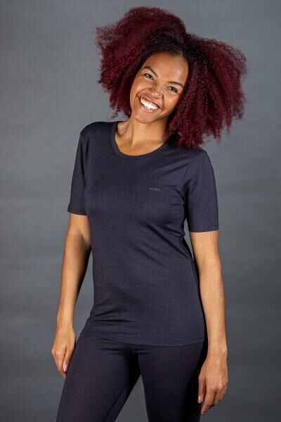 Moser Damen Shirt mit kurzem Arm und Reißverschluss 100 % Merino-Wolle