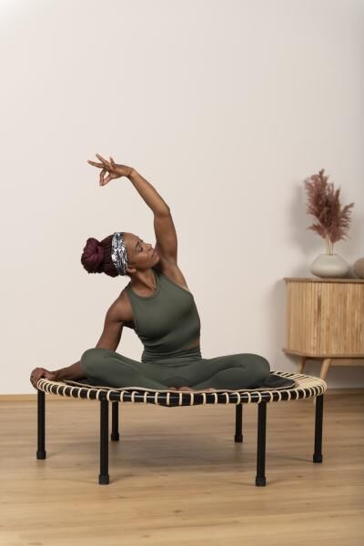 bellicon Trampolin Klassik mit Klappbeinen, 100 cm für Basisübungen, starke Seilringstärke