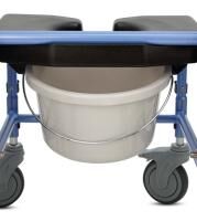 Vorschau: Bischoff & Bischoff TS-Aqua Aluminium Toilettenrollstuhl mit Lenkrollen inkl. Toiletteneimer