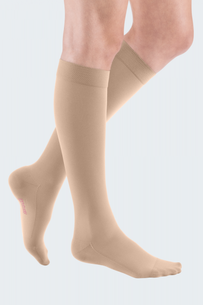 medi mediven comfort atmungsaktive Kompressionsstrümpfe, doppelt gestrickte Komfortsohle u. Lanolin