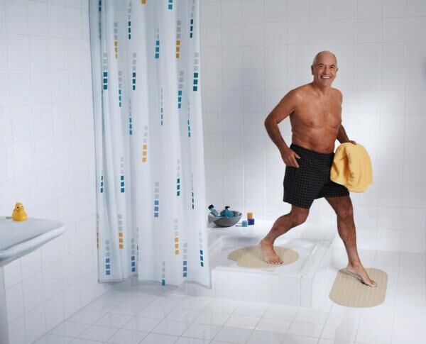 RIDDER Duscheinlage TecnoPlus Größe: ca. Ø 55 cm mit Saugnäpfen, komfortabel und hautsympathisch