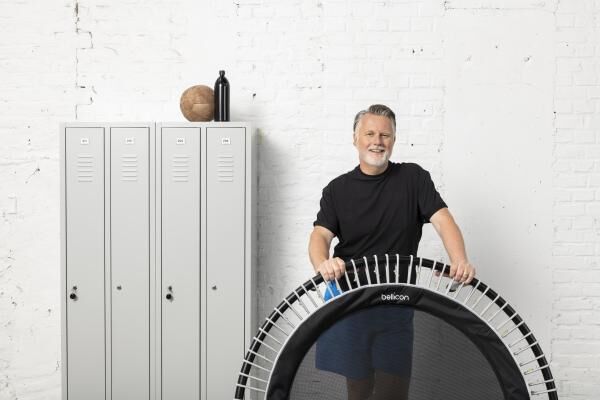 bellicon Trampolin Klassik mit Klappbeinen, 100 cm für Basisübungen, starke Seilringstärke