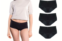 SELENACARE 3er Multipack Periodenunterwäsche Hipster für Teens bei leichter bis mittlerer Periode