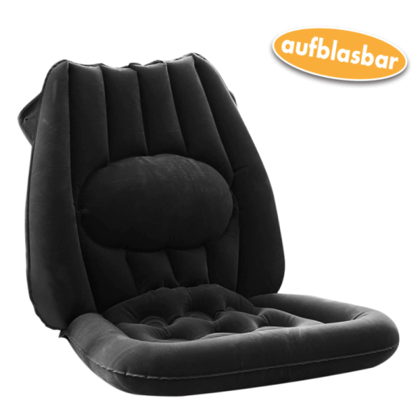 Vital Comfort Sitzkissen mit Lendenwirbelstütze aufblasbar in Athrazit - Belastbar bis 90 kg