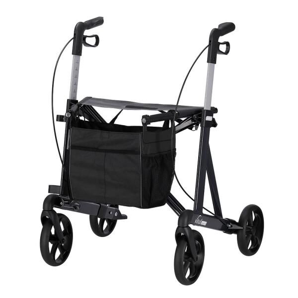 RUSSKA Vital Plus XL Rollator mit weichen Rädern, Sitzhöhe 62, Belastbarkeit: 200 kg