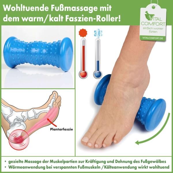 Vital Comfort Faszien-Fußroller zur Kälte- und Wärme-Anwendung bei Fußschmerzen