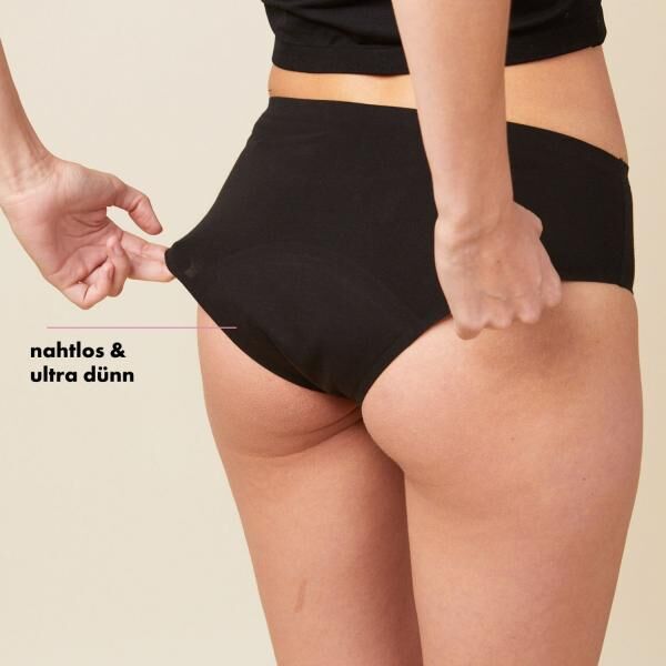 dais Periodenunterwäsche Hipster, super saugfähig (4 Tampons), 2er Bundle, schwarz