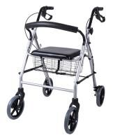 RIDDER Rollator Eco mit Rückenlehne, schwarz, Falttechnik inkl. Einkaufskorb