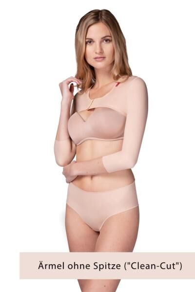 lipoelastic AP Variant short postoperative Kompressionsärmel, zarter Spitzenbesatz u. Polsterschaum