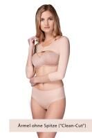 Vorschau: lipoelastic AP Variant short postoperative Kompressionsärmel, zarter Spitzenbesatz u. Polsterschaum