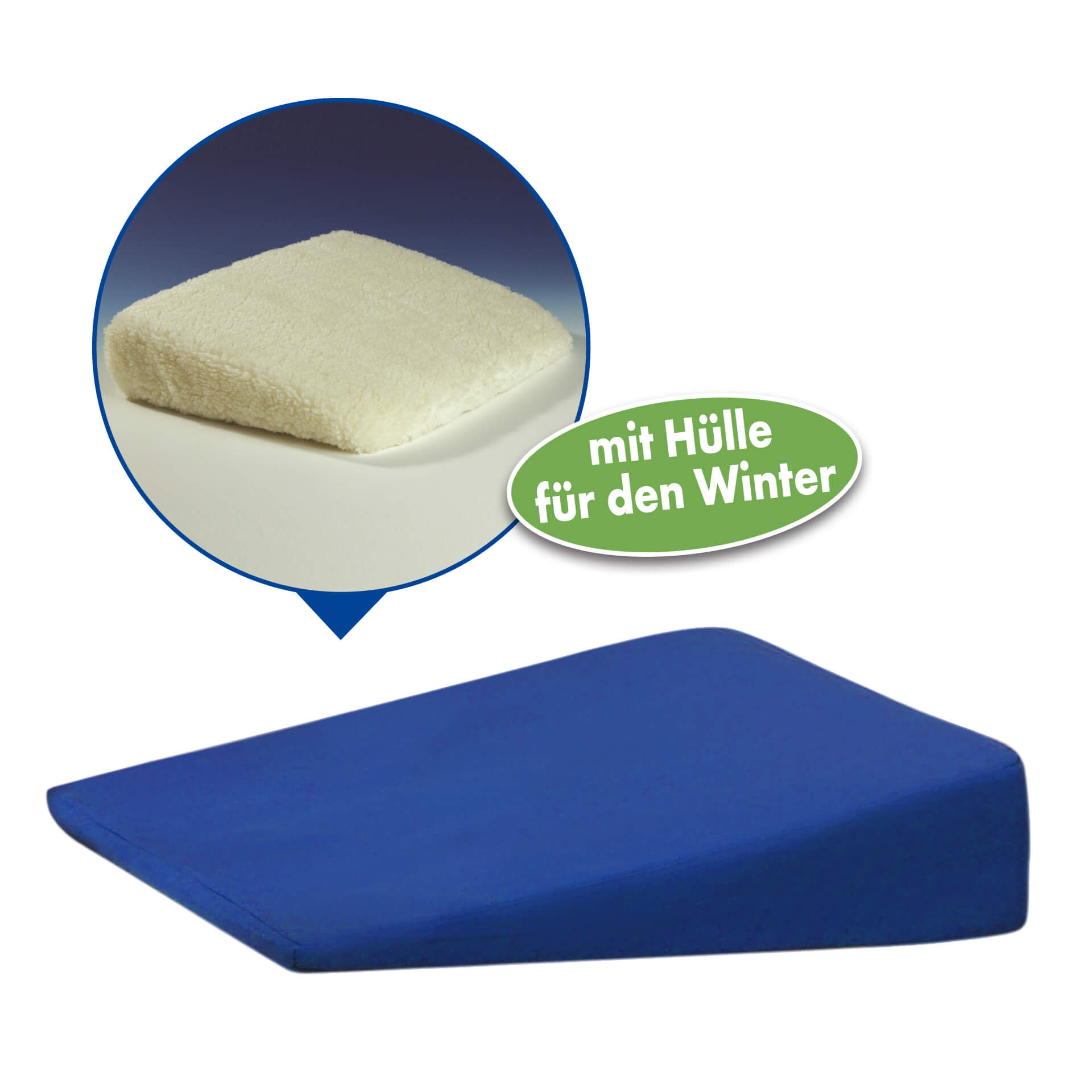 Vital Comfort Sitzauflage und Rückenkissen aufblasbar, dunkelblau