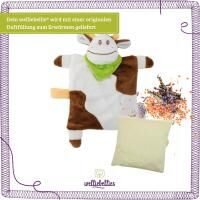 Vorschau: welliebellies® "Schmusetuch Kuh" Wärmekuscheltier mit Bio-Hirse-Füllung, spendet bis zu 90 min Wärme