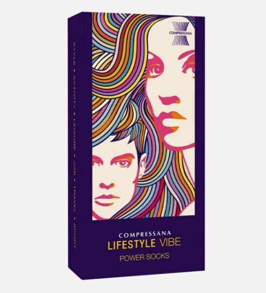 COMPRESSANA Kompressionskniestrumpf Lifestyle Vibe für Freizeit, Reise, Sport und Beruf