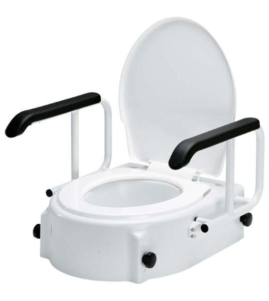 Bischoff & Bischoff TSE-A Toilettensitzerhöhung mit Armlehnen, Sitzhöhe verstellbar