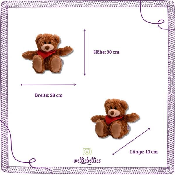 welliebellies® "Bär groß" Wärmekuscheltier mit Bio-Hirse-Füllung, spendet bis zu 90 min Wärme