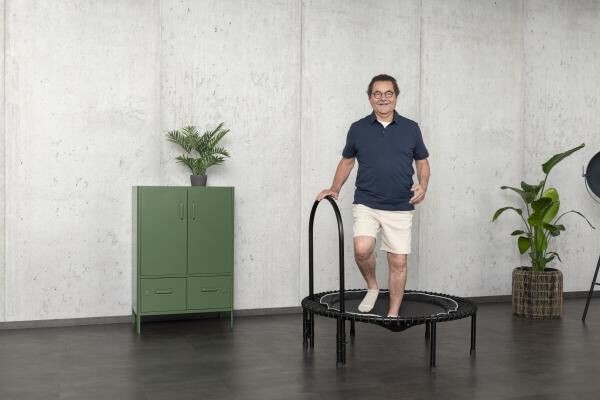 bellicon Trampolin Klassik mit Klappbeinen, 100 cm für Basisübungen, starke Seilringstärke