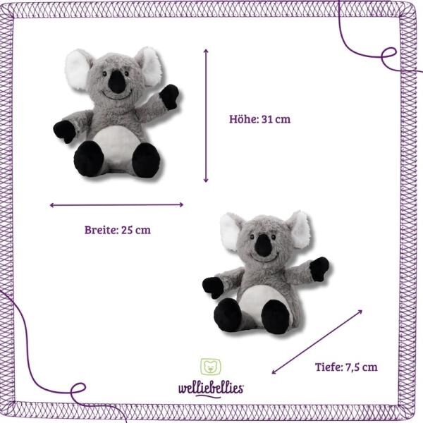 welliebellies® "Koala groß" Wärmekuscheltier mit Bio-Hirse-Füllung, spendet bis zu 90 min Wärme