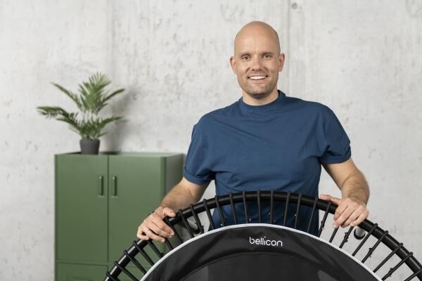 bellicon Trampolin Klassik mit Klappbeinen, 100 cm für Basisübungen, starke Seilringstärke