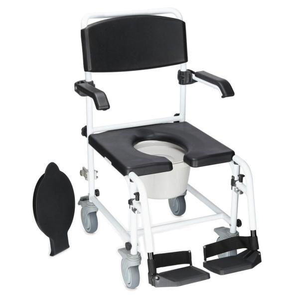 Russka Dusch-Toilettenrollstuhl, mit 5''-Zoll Antriebsrädern, höhenverstellbar