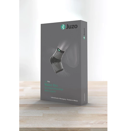 JuzoFlex Malleo Xtra atmungsaktive Sprunggelenkbandage mit Pelotte und spezieller Dehnzone