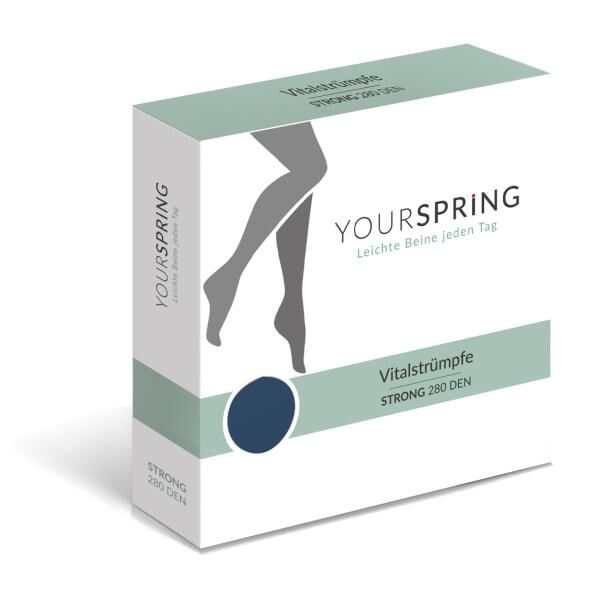 Spring medical YOURSPRING blickdichte Stützstrümpfe strong 280 den mit Baumwolle u. Rippstruktur