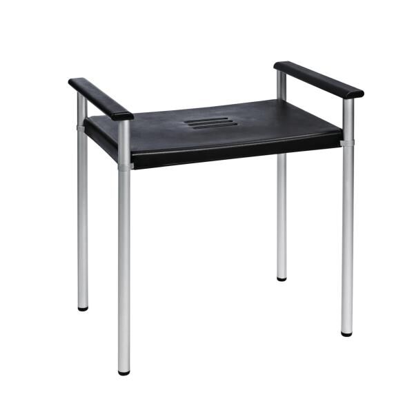 RIDDER Bad-Hocker Zac mit Armlehnen, schwarz, mit rutschhemmenden Fußstopfen