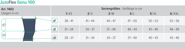 JuzoFlex Genu 100 nahtlose Kniebandage mit Gelenkschienen zur Stabilisierung