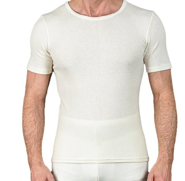 Moser Care Lamwolle Shirt unisex mit kurzem Arm und Rundhals aus 40% Lammwolle