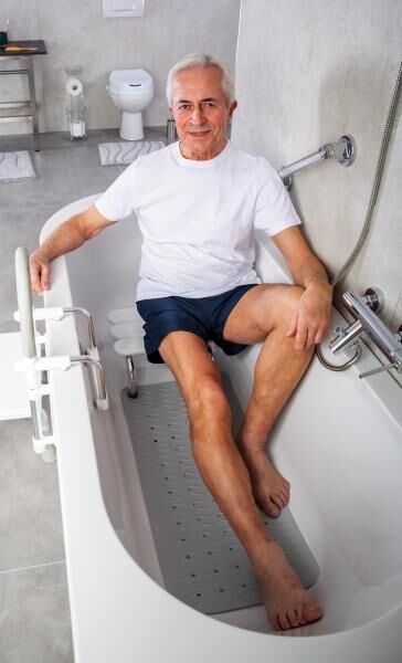 RIDDER Badewannen-Hocker Pro, weiß, Gesamtabmessung: ca. 35,5 x 35,5 x 15 cm