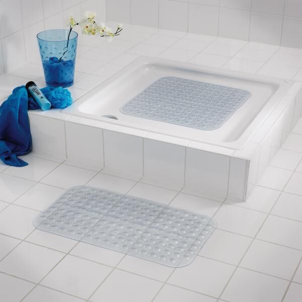 RIDDER transparente Duscheinlage Loup mit Saugnäpfen 51 x 54 cm aus synthetischem Kautschuk