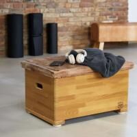 Vorschau: ARTZT Vintage Series Sprungkasten PLUS aus Nadelholz und Rindsleder 70 x 50 x 40 cm