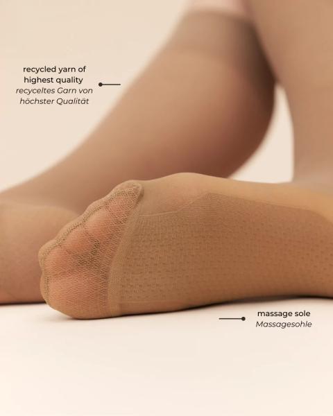 AYMA Aviator Kompressionskniestrümpfe Brazil mit Massageeffekt und Zehenverstärkung