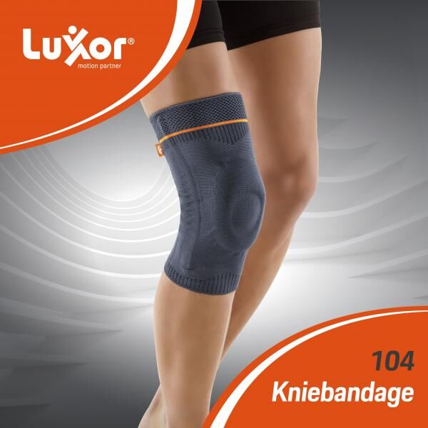 Luxor hochwertige Kniebandage unisex mit Massageeffekt durch Druckpolster aus Silikon (Pelotten)