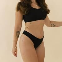 Vorschau: dais Tanga Daily Periodenunterwäsche mit Einlage, für leichte Tage, 3er Bundle, Schwarz