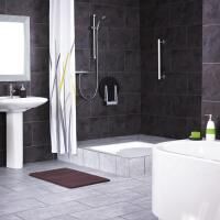 Vorschau: RIDDER Dusch-Klappsitz Zac, schwarz, 36 x 34 cm, Belastbarkeit 150 kg