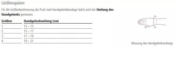 Ofa Push med Splint Handgelenkbandage stellt das Handgelenk durch ihre Schiene ruhig