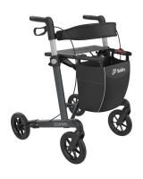 Mobilex Leopard Aluminium Rollator Sitzhöhe 62 cm mit Softrädern, Feststellbremsen u. faltbar