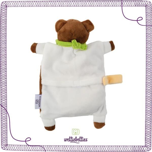 welliebellies® "Schmusetuch Bär" Wärmekuscheltier mit Bio-Hirse-Füllung, spendet bis zu 90 min Wärme
