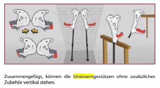 ANTAR Unterarmgehstütze/Krücken "Safe Walk" in weiß höhenverstellbar, max. Belastbarkeit 130 kg