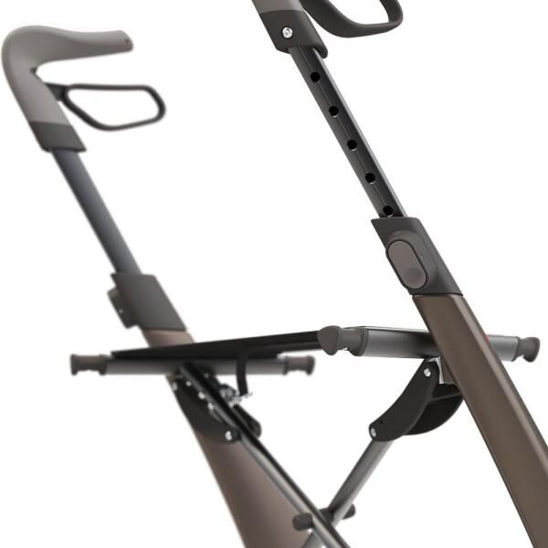 RUSSKA Overland faltbarer Carbon Offroad-Rollator mit Gummireifen und festen Vorderradgabeln