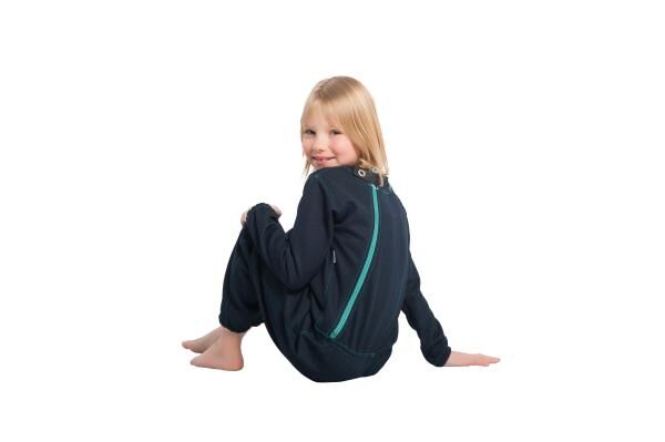 suprima Pflegeoverall CarePlus zerreißfest für Kinder mit Sicherheitsknopf, blau