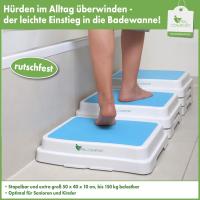 Vital Comfort Trittstufe Badezimmer, Anti-Rutsch beschichtet, 3er Set