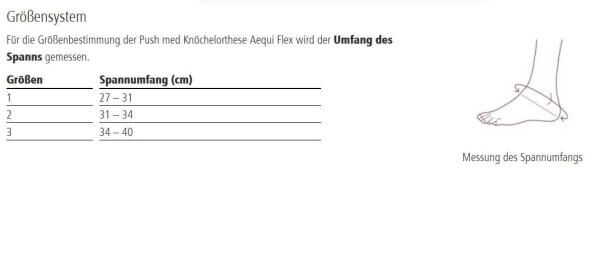Ofa Push med Aequi flex Knöchelorthese zur Behandlung akuter Verletzungen der Außenbänder
