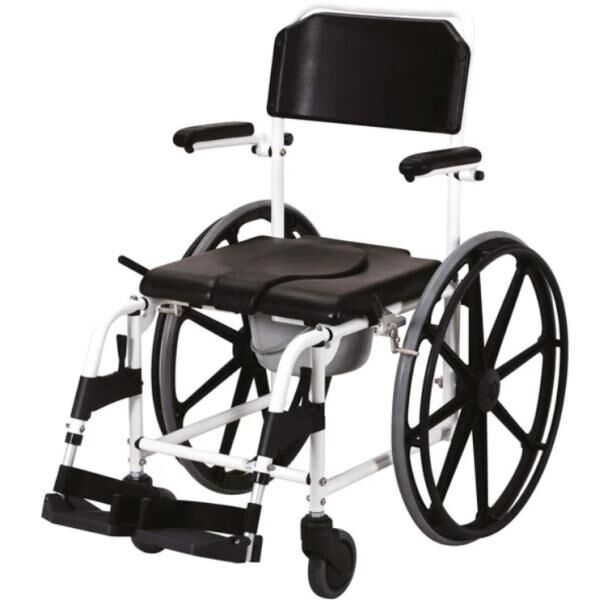 Russka Dusch-Toilettenrollstuhl, mit 24''-Zoll Antriebsrädern, höhenverstellbar