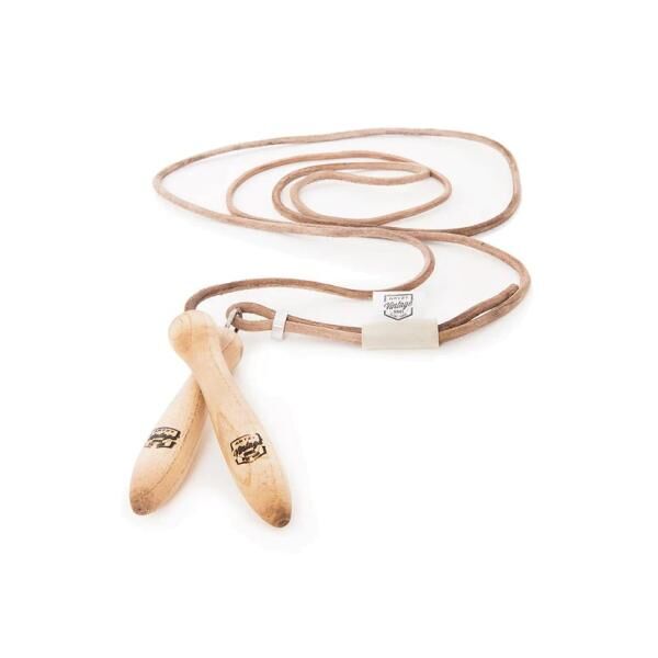 ARTZT Vintage Series Springseil aus Echtleder mit Holzgriffen, längenverstellbar