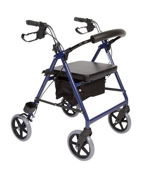 Mobilex Impala Aluminium Rollator hohes Modell blau mit Feststellbremsen u. faltbar