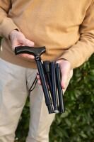 Vorschau: RIDDER Gehstock Ally faltbar mit Aufhänglasche schwarz, höhenverstellbar 80,5 bis 90,5 cm